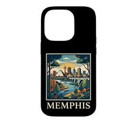 Custodia per iPhone 14 Pro Memphis, Tennessee, orizzonte, fiume, ponte, retro, città, arte