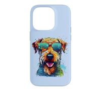 Custodia per iPhone 14 Pro Mens Colorful Paint Splash Pop Art Airedale Terrier Lover