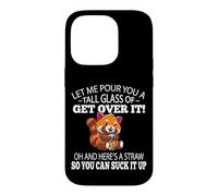 Custodia per iPhone 14 Pro Mens Womens Kids Boys Girls Cute Get Over It Red Panda Lover