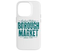 Custodia per iPhone 14 Pro Mercato storico di Londra dal 1756 Stampa verde invecchiata