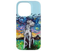 Custodia per iPhone 14 Pro Merle Great Dane Starry Night Splash Art - Regalo per gli amanti dei cani