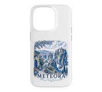 Custodia per iPhone 14 Pro Meteora Grecia Monastero Vintage Viaggi Paesaggio Arte