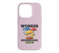 Custodia per iPhone 14 Pro Mi chiedo dove i funghi crescono foraggiamento amante delle vibrazioni della foresta