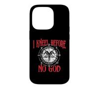 Custodia per iPhone 14 Pro Mi inginocchio davanti a nessun Dio, Baphomet, Pentagramma, Occulto Satanico
