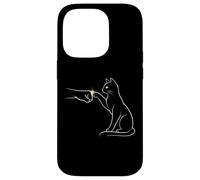 Custodia per iPhone 14 Pro Midnight Cat Touch Magical Bond Line Art Cat Silhouette