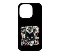 Custodia per iPhone 14 Pro Midnight Mischief Black Cat, design grunge punk