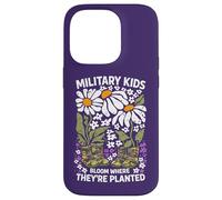 Custodia per iPhone 14 Pro Militare Kid Tarassaco Bloom Dove Sono Piantati Viola Up