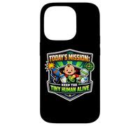 Custodia per iPhone 14 Pro Missione Keep Tiny Human Alive Divertente Nuovo Genitore Mamma Papà Bambino