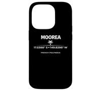 Custodia per iPhone 14 Pro Moorea Polinesia Francese Coordinate Isola Design