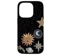 Custodia per iPhone 14 Pro Mosaico celeste di mezzanotte vintage Cosmic Sun Trendy Y2K