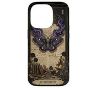 Custodia per iPhone 14 Pro Moth Sun Dark Gothic Crescent Moon Skull
