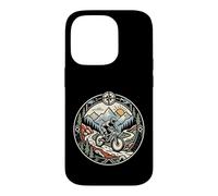 Custodia per iPhone 14 Pro Mountain Bike Rider Montagne Bussola Natura