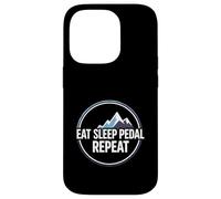 Custodia per iPhone 14 Pro Mountain Biking Cyclist Eat Sleep Pedal Repeat