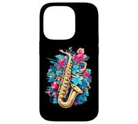 Custodia per iPhone 14 Pro Musicista ispirato al jazz amante del sax