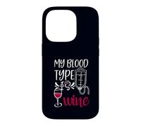 Custodia per iPhone 14 Pro My Blood Type is Wine Nurse Sarcastico Wine Fan Lovers Design