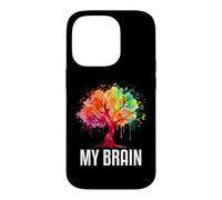 Custodia per iPhone 14 Pro My Brain Tree Rainbow Splash Neurodivergente Adulto