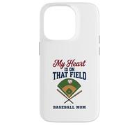 Custodia per iPhone 14 Pro My Heart Is On That Field Baseball Mom Proud Game