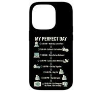 Custodia per iPhone 14 Pro My Perfect Day Cat Schedule Divertente Amante dei gatti Vita felina