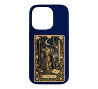 Custodia per iPhone 14 Pro Mystic Cat Tarocchi Card Art - Alta Sacerdotessa Felino