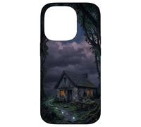 Custodia per iPhone 14 Pro Mystical Forest Cottage Dark Academia Cabina incantata