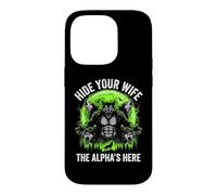 Custodia per iPhone 14 Pro Nascondi tua moglie (The Alpha's Here) - Funny Wolf Meme Guys Men