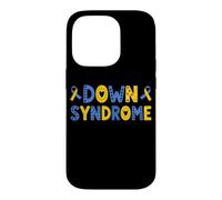 Custodia per iPhone 14 Pro Nastro giallo blu motivazionale per la consapevolezza della sindrome di Down