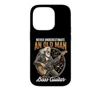 Custodia per iPhone 14 Pro Never Underestimate an Old Man with A Bass Guitar Player Dad