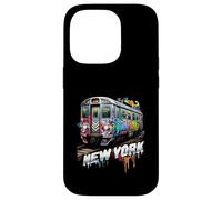 Custodia per iPhone 14 Pro New York Treno Graffiti Style NYC Metropolitana