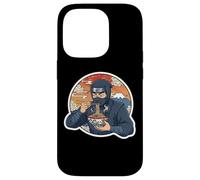 Custodia per iPhone 14 Pro Ninja Eating Ramen Noodles Lover Traditional Japanese Art