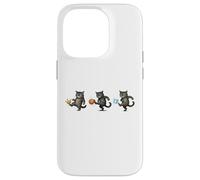 Custodia per iPhone 14 Pro No Kings, gatto che prende a calci la corona, arancione, carino gattino, protesta