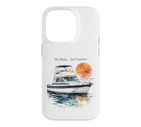 Custodia per iPhone 14 Pro No Plans Just Sunsets Acquerello Cabin Cruiser Barca Regalo