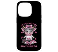 Custodia per iPhone 14 Pro Non sono un disastro, sono una Spicy Disaster Pink Highland Cow