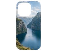 Custodia per iPhone 14 Pro Norvegese Fiordo montagna scogliere acqua paesaggio scenico