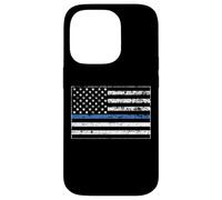 Custodia per iPhone 14 Pro Nurse Police Wife Officer Thin Blue Line Heart Flag