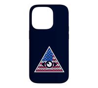 Custodia per iPhone 14 Pro Occhio dentro USA Flag Piramide - All-Seeing Eye Conspiracy