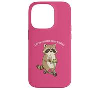 Custodia per iPhone 14 Pro Off to Commit Mom Foolery Funny Raccoon Frog, monopattino da caffè