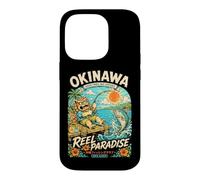 Custodia per iPhone 14 Pro Okinawa Shisa Leone Pesca Oceano Avventura Viaggi Souvenir