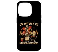 Custodia per iPhone 14 Pro "On My Way to Making Bad Decisions" - Divertente barbecue alla griglia