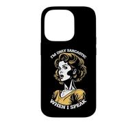 Custodia per iPhone 14 Pro Only Sarcastic Speak Funny Sarcasm Citazione Retro Pop Art Woman