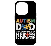 Custodia per iPhone 14 Pro Orgoglioso padre dell'eroe autistico Figlio Consapevolezza dell'autismo Papà Figlio