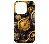 Custodia per iPhone 14 Pro Orologio vintage Steampunk Timepiece design meccanico
