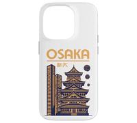 Custodia per iPhone 14 Pro Osaka, notte, orizzonte, pagoda, castello, e, moderno, torri