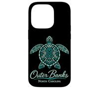 Custodia per iPhone 14 Pro Outer Banks Mandala Turtle Spiaggia tropicale della Carolina