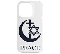Custodia per iPhone 14 Pro Pace | Croce a Mezzaluna Esagramma Unità Interreligiosa Coesistere