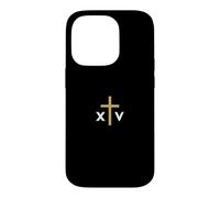 Custodia per iPhone 14 Pro Papa Leone XIV numero romano con Croce sottile Gesù