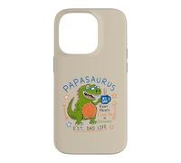 Custodia per iPhone 14 Pro Papasaurus Number One Dad Funny Dinosaur Rex Festa del papà