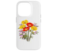Custodia per iPhone 14 Pro Papaveri rossi e gialli e viole del pensiero Full Bloom Shapes Mania