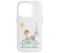 Custodia per iPhone 14 Pro Parigi è sempre una buona idea Ragazza carina in bicicletta