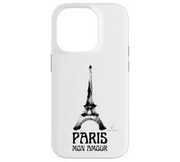 Custodia per iPhone 14 Pro Paris Mon Amour - Torre Eiffel Grafica Artistica a Pennello