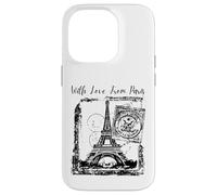 Custodia per iPhone 14 Pro Paris With Love from Paris France French Postcard